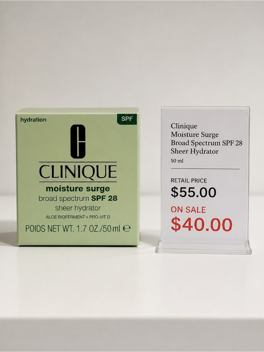Clinique Moisture Surge Sheer Hydrator - Light Green Packaging